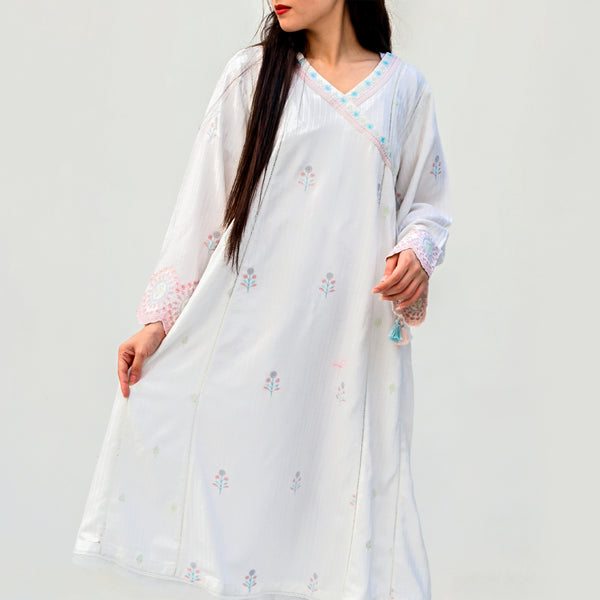 2-Piece Embroidered Summer Linen White (Pret)