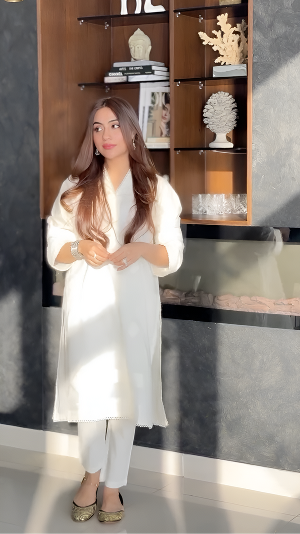 1-piece Embroidered Lawn Off-White (Pret)