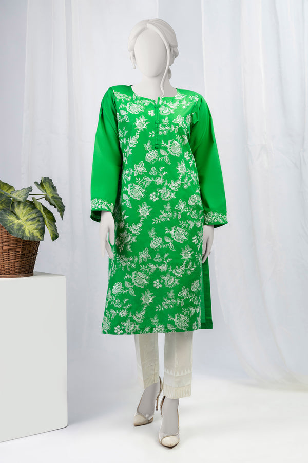 1-Piece Embroidered Cotton Lawn Green (Pret)