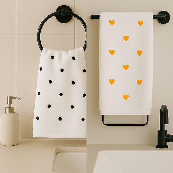 Embroidered White Towel 50x100cm