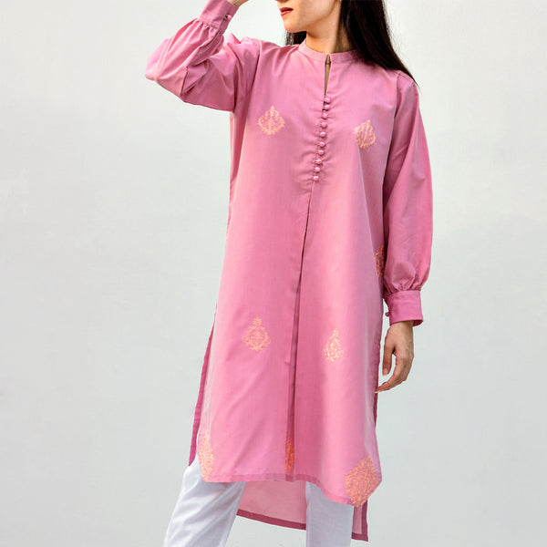 1-Piece Embroidered Soft Cotton Watermelon Pink (Pret)