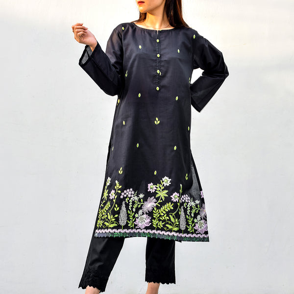 1-Piece Embroidered Lawn Black (Pret)